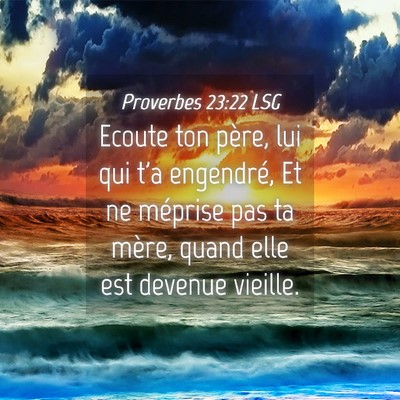 Picture 04 - Proverbes 23:22 LSG - Ecoute ton père, lui qui t'a engendré, Et ne - Bible Verse Picture