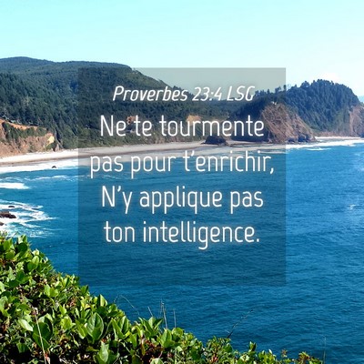 Picture 04 - Proverbes 23:4 LSG - Ne te tourmente pas pour t'enrichir, N'y applique - Bible Verse Picture