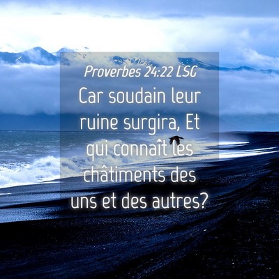Picture 04 - Proverbes 24:22 LSG - Car soudain leur ruine surgira, Et qui connaît - Bible Verse Picture