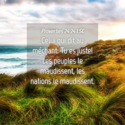Picture 04 - Proverbes 24:24 LSG - Celui qui dit au méchant: Tu es juste! Les - Bible Verse Picture
