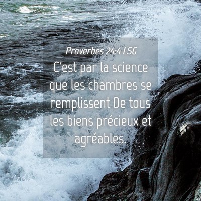 Picture 04 - Proverbes 24:4 LSG - C'est par la science que les chambres se - Bible Verse Picture