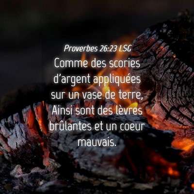 Picture 04 - Proverbes 26:23 LSG - Comme des scories d'argent appliquées sur un - Bible Verse Picture