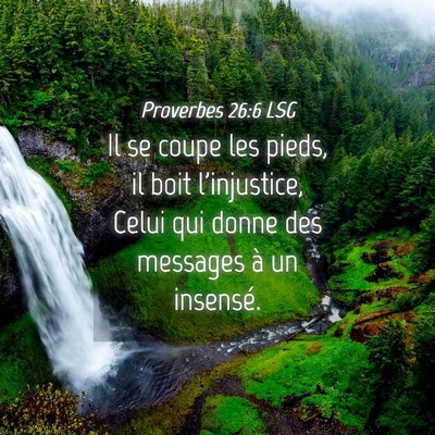 Picture 04 - Proverbes 26:6 LSG - Il se coupe les pieds, il boit l'injustice, Celui - Bible Verse Picture
