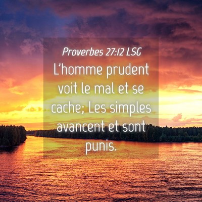 Picture 04 - Proverbes 27:12 LSG - L'homme prudent voit le mal et se cache; Les - Bible Verse Picture