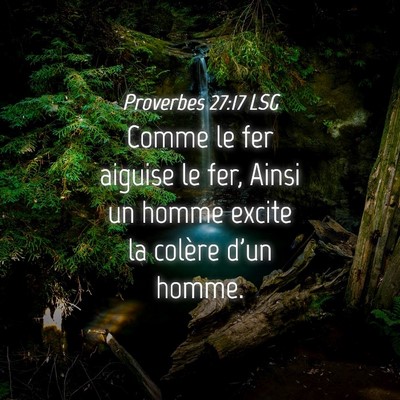 Picture 04 - Proverbes 27:17 LSG - Comme le fer aiguise le fer, Ainsi un homme - Bible Verse Picture