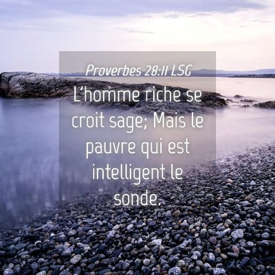 Picture 04 - Proverbes 28:11 LSG - L'homme riche se croit sage; Mais le pauvre qui - Bible Verse Picture