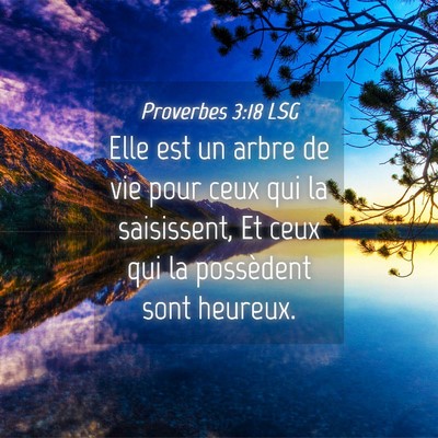 Picture 04 - Proverbes 3:18 LSG - Elle est un arbre de vie pour ceux qui la - Bible Verse Picture