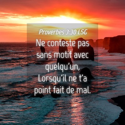 Picture 04 - Proverbes 3:30 LSG - Ne conteste pas sans motif avec quelqu'un, - Bible Verse Picture