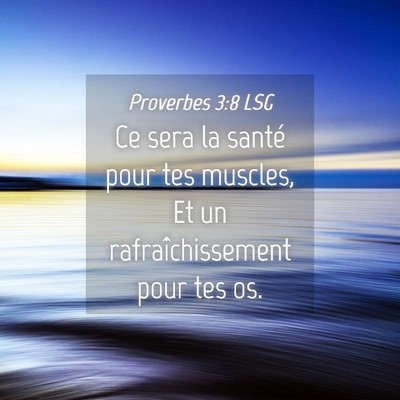 Picture 04 - Proverbes 3:8 LSG - Ce sera la santé pour tes muscles, Et un - Bible Verse Picture