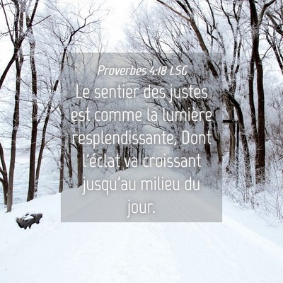 Picture 04 - Proverbes 4:18 LSG - Le sentier des justes est comme la lumière - Bible Verse Picture