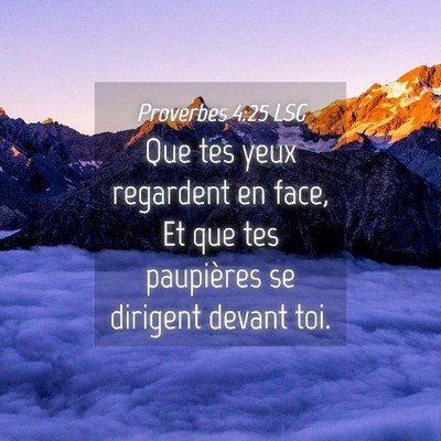 Picture 04 - Proverbes 4:25 LSG - Que tes yeux regardent en face, Et que tes - Bible Verse Picture