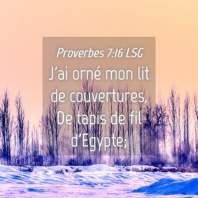 Picture 04 - Proverbes 7:16 LSG - J'ai orné mon lit de couvertures, De tapis de - Bible Verse Picture