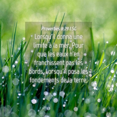 Picture 04 - Proverbes 8:29 LSG - Lorsqu'il donna une limite à la mer, Pour que - Bible Verse Picture