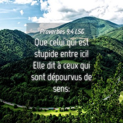 Picture 04 - Proverbes 9:4 LSG - Que celui qui est stupide entre ici! Elle dit à - Bible Verse Picture