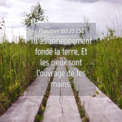 Picture 04 - Psaumes 102:25 LSG - Tu as anciennement fondé la terre, Et les cieux - Bible Verse Picture