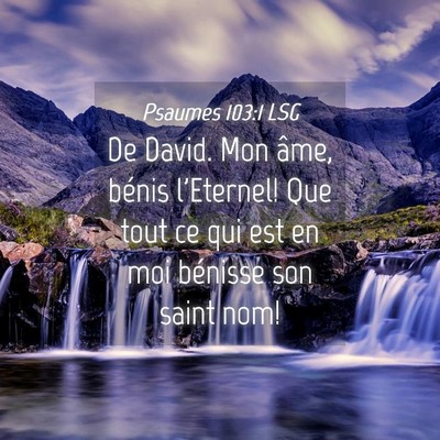 Picture 04 - Psaumes 103:1 LSG - De David. Mon âme, bénis l'Eternel! Que tout ce - Bible Verse Picture