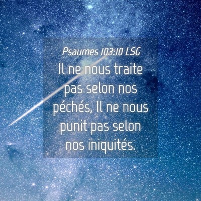 Picture 04 - Psaumes 103:10 LSG - Il ne nous traite pas selon nos péchés, Il ne - Bible Verse Picture