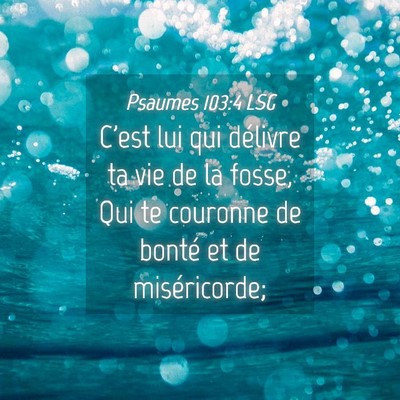 Picture 04 - Psaumes 103:4 LSG - C'est lui qui délivre ta vie de la fosse, Qui te - Bible Verse Picture