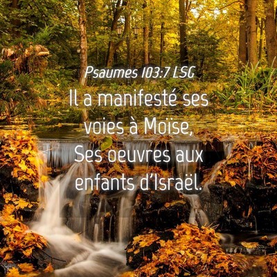 Picture 04 - Psaumes 103:7 LSG - Il a manifesté ses voies à Moïse, Ses oeuvres - Bible Verse Picture