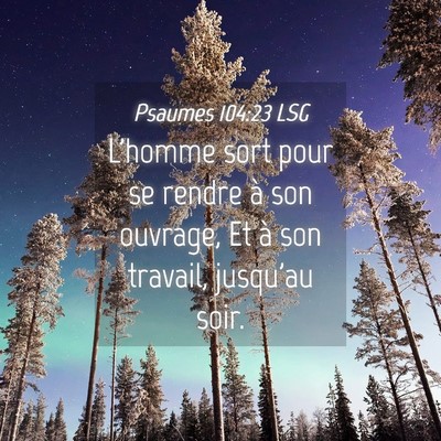 Picture 04 - Psaumes 104:23 LSG - L'homme sort pour se rendre à son ouvrage, Et à - Bible Verse Picture