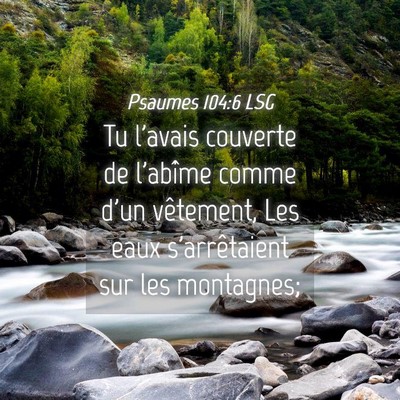 Picture 04 - Psaumes 104:6 LSG - Tu l'avais couverte de l'abîme comme d'un - Bible Verse Picture