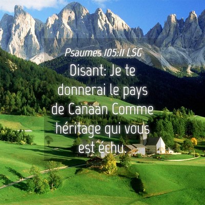 Picture 04 - Psaumes 105:11 LSG - Disant: Je te donnerai le pays de Canaan Comme - Bible Verse Picture