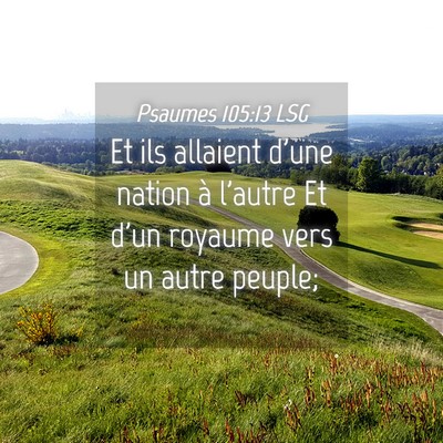 Picture 04 - Psaumes 105:13 LSG - Et ils allaient d'une nation à l'autre Et d'un - Bible Verse Picture