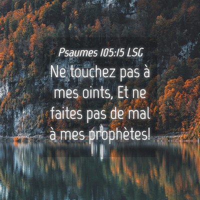 Picture 04 - Psaumes 105:15 LSG - Ne touchez pas à mes oints, Et ne faites pas de - Bible Verse Picture