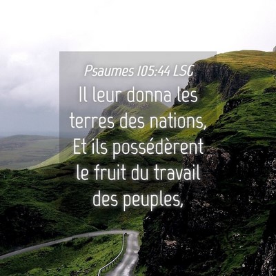 Picture 04 - Psaumes 105:44 LSG - Il leur donna les terres des nations, Et ils - Bible Verse Picture