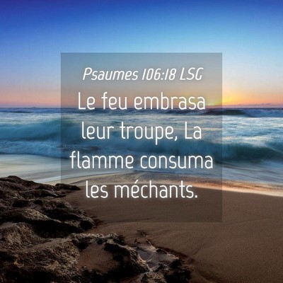 Picture 04 - Psaumes 106:18 LSG - Le feu embrasa leur troupe, La flamme consuma les - Bible Verse Picture