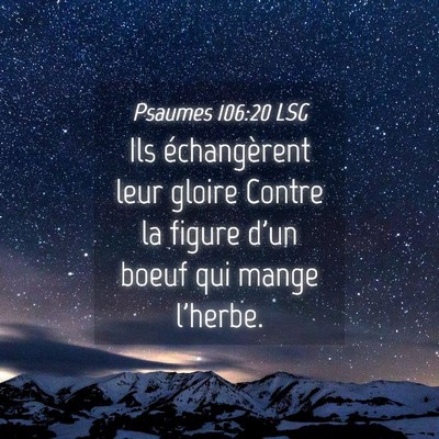 Picture 04 - Psaumes 106:20 LSG - Ils échangèrent leur gloire Contre la figure - Bible Verse Picture