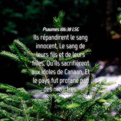 Picture 04 - Psaumes 106:38 LSG - Ils répandirent le sang innocent, Le sang de - Bible Verse Picture
