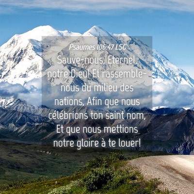 Picture 04 - Psaumes 106:47 LSG - Sauve-nous, Eternel, notre Dieu! Et - Bible Verse Picture