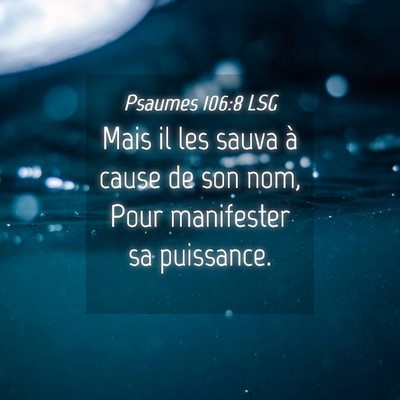 Picture 04 - Psaumes 106:8 LSG - Mais il les sauva à cause de son nom, Pour - Bible Verse Picture
