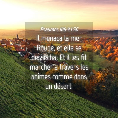 Picture 04 - Psaumes 106:9 LSG - Il menaça la mer Rouge, et elle se dessécha; Et - Bible Verse Picture