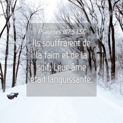 Picture 04 - Psaumes 107:5 LSG - Ils souffraient de la faim et de la soif; Leur - Bible Verse Picture