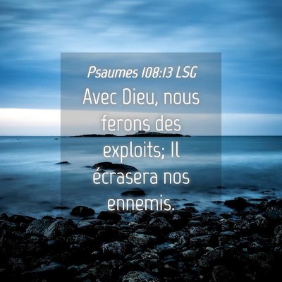 Picture 04 - Psaumes 108:13 LSG - Avec Dieu, nous ferons des exploits; Il écrasera - Bible Verse Picture