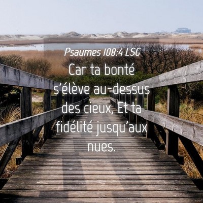 Picture 04 - Psaumes 108:4 LSG - Car ta bonté s'élève au-dessus des cieux, Et - Bible Verse Picture