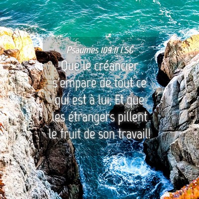 Picture 04 - Psaumes 109:11 LSG - Que le créancier s'empare de tout ce qui est à - Bible Verse Picture