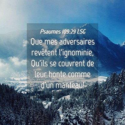 Picture 04 - Psaumes 109:29 LSG - Que mes adversaires revêtent l'ignominie, Qu'ils - Bible Verse Picture