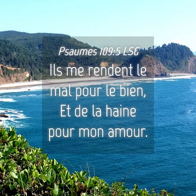Picture 04 - Psaumes 109:5 LSG - Ils me rendent le mal pour le bien, Et de la - Bible Verse Picture