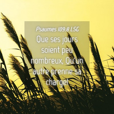 Picture 04 - Psaumes 109:8 LSG - Que ses jours soient peu nombreux, Qu'un autre - Bible Verse Picture
