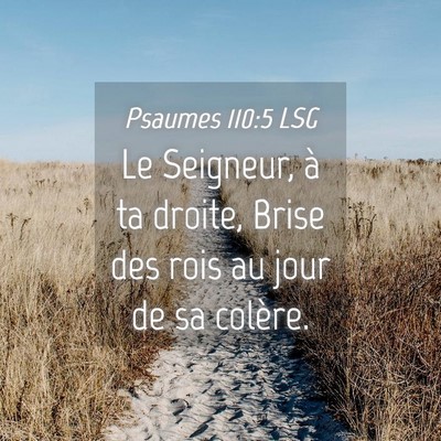 Picture 04 - Psaumes 110:5 LSG - Le Seigneur, à ta droite, Brise des rois au jour - Bible Verse Picture