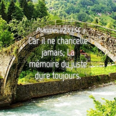 Picture 04 - Psaumes 112:6 LSG - Car il ne chancelle jamais; La mémoire du juste - Bible Verse Picture