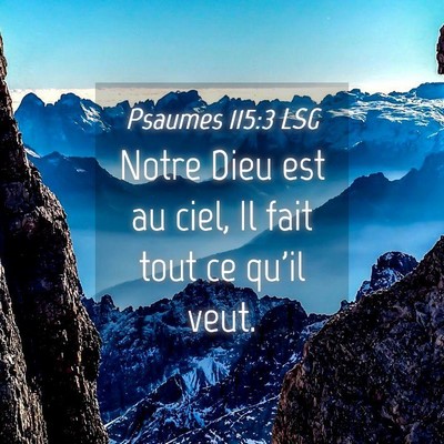 Picture 04 - Psaumes 115:3 LSG - Notre Dieu est au ciel, Il fait tout ce qu'il - Bible Verse Picture