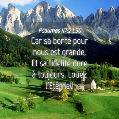 Picture 04 - Psaumes 117:2 LSG - Car sa bonté pour nous est grande, Et sa - Bible Verse Picture