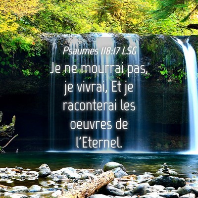 Picture 04 - Psaumes 118:17 LSG - Je ne mourrai pas, je vivrai, Et je raconterai - Bible Verse Picture