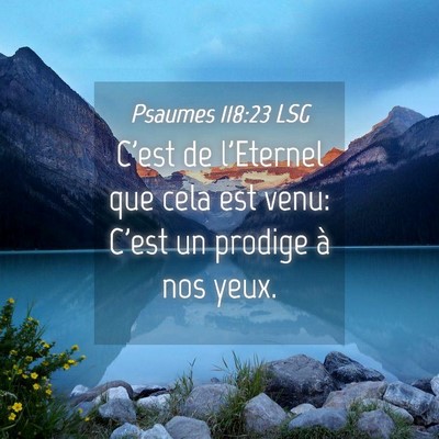 Picture 04 - Psaumes 118:23 LSG - C'est de l'Eternel que cela est venu: C'est un - Bible Verse Picture