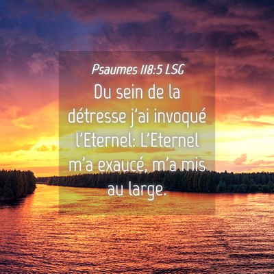 Picture 04 - Psaumes 118:5 LSG - Du sein de la détresse j'ai invoqué l'Eternel: - Bible Verse Picture