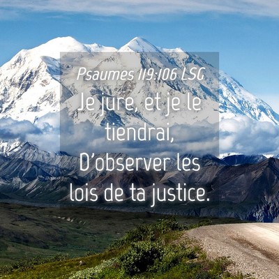 Picture 04 - Psaumes 119:106 LSG - Je jure, et je le tiendrai, D'observer les lois - Bible Verse Picture